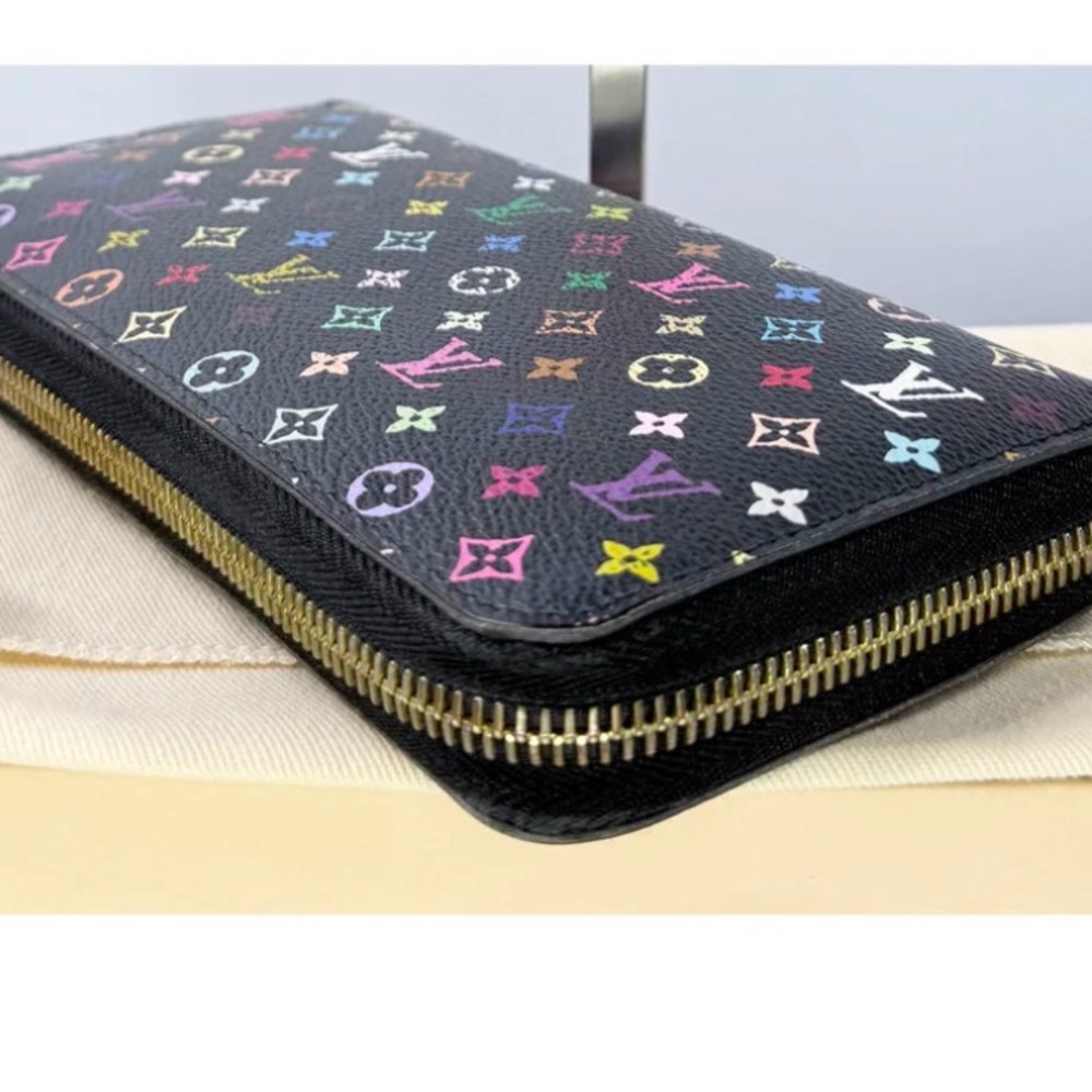Authentic Louis Vuitton Takashi Murakami Black Multicolor  Zippy Wallet - Picture 6 of 16